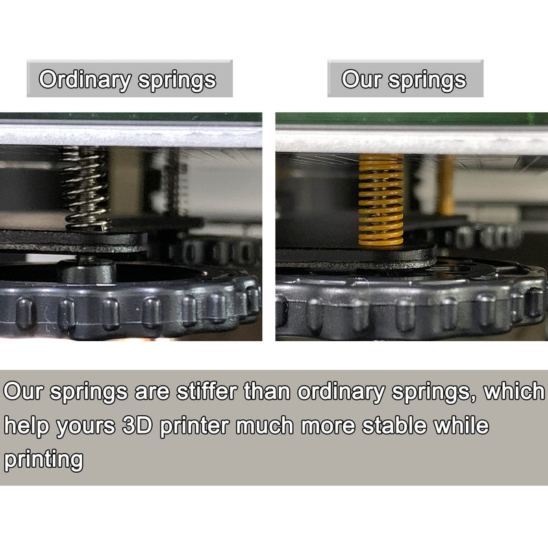 [Australia - AusPower] - 8pcs Heating Bed Spring Die Head Leveling Spring 3D Printer Compression Spring 0.31" OD 0.79" Length, Stable Bottom Connection Level for Creality Ender 3/3 Pro / 3 V2, etc. (Yellow) 