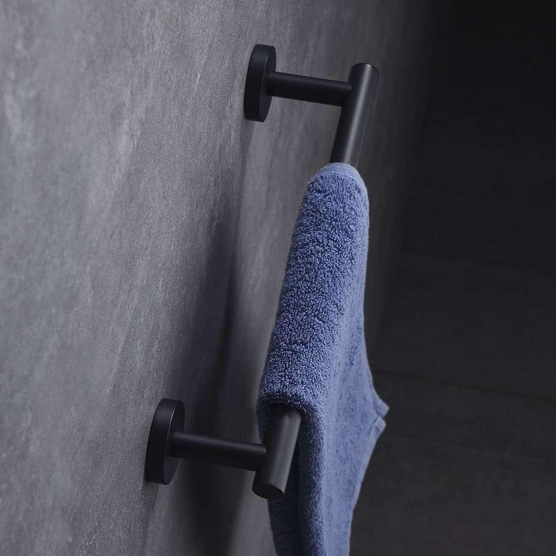 Modket 16 Inches Matte Black Towel Bar Bathroom Hardware 304 Stainless Steel Wall Mounted Kitchen Towel Holder Cloths Hanger 16 Inch