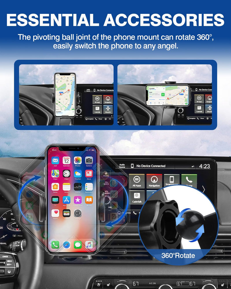 [Australia - AusPower] - Autorder Custom Fit for Car Phone Holder Honda Pilot 2023-2025 2026 Accessories Phone Mount 9-Inch Screen Cell Phone Automobile Cradles Hands-Free 360 Degree Rotation 23+ Pilot 7/9-inch 