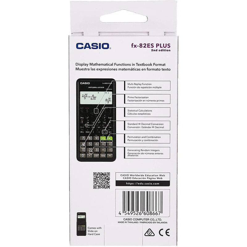 [Australia - AusPower] - Casio Fx-82es Fx82es Plus Bk Display Scientific Calculations Calculator with 252 Functions 