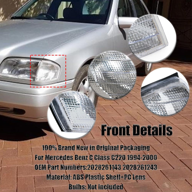 For Mercedes Benz C Class C220 1994-2000 Turn Signal Light Front Corner Fog Lights Lamp Left Right Pair