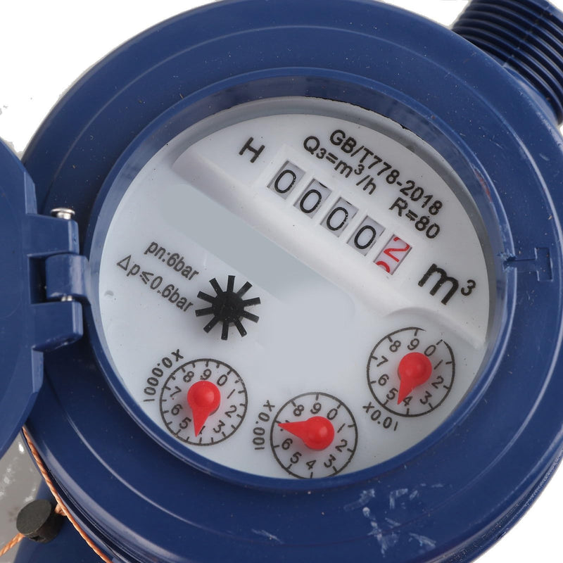 [Australia - AusPower] - Plastic Water Meter, DN15 Wet Cold Water Flow Measurement Tool, Garden Irrigation Monitoring Device with Clear Reading Interface, Single Pipe Wide Range Meter 