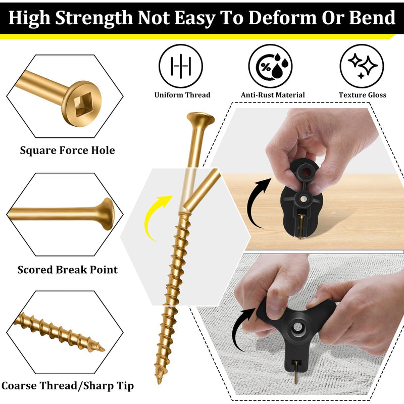 [Australia - AusPower] - Noisy Floor Repair Kit with 100 Screws and 5 Tools - Eliminate Squeaky Noise Under Carpeted, Hardwood, Vinyl, and Linoleum Floors - Squeak No More Set 