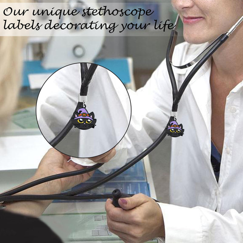 [Australia - AusPower] - 8Pcs Stethoscope Charms Personalized Halloween Themed Stethoscope Accessories Gifts for Nurse Graduates Doctor Surgeons Veterinarians and Medical Assistant Halloween Theme 