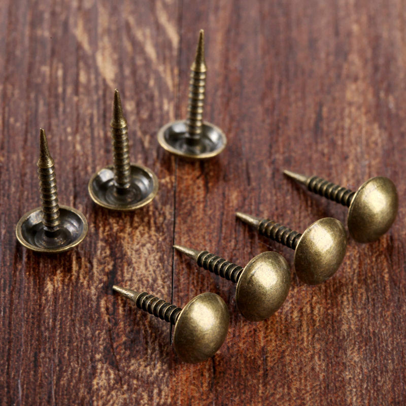 [Australia - AusPower] - dophee100Pcs Antique Brass Upholstery Tacks, Decorative Upholstery Nails Studs Pins for Furniture Sofa Beds Wood Crafts Cork Board DIY Projects, 0.32"x0.59" Style 4 