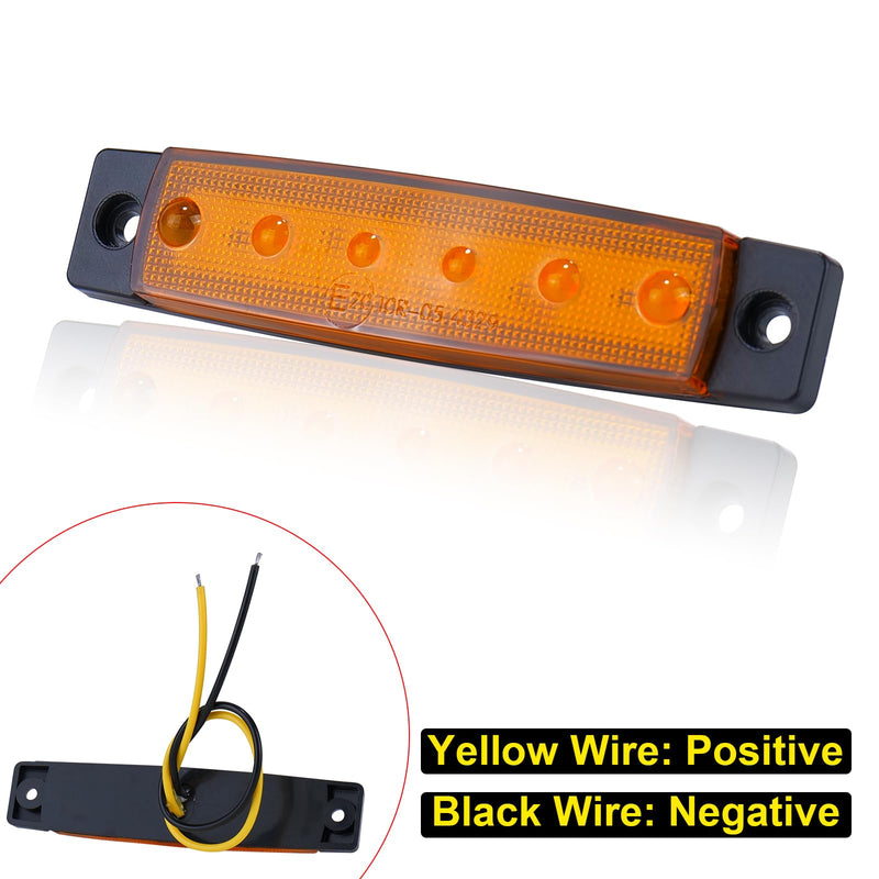 [Australia - AusPower] - 40 Pack 6 LED Trailer Marker Light, DC12-24V Clearance Side Indicator Lamp for RV Camper Truck Van Caravan Boat - Amber 