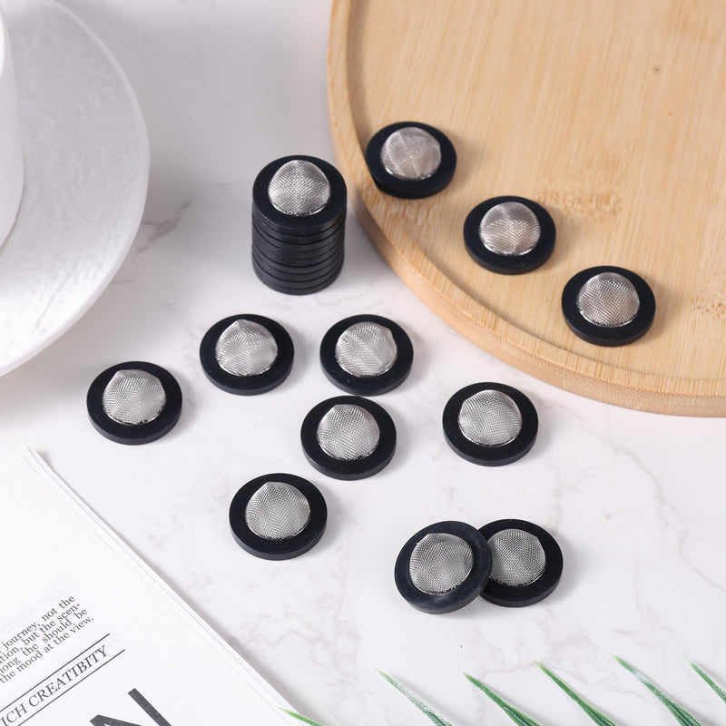[Australia - AusPower] - BOXOB Pack of 20 Garden Hose Strainers, Stainless Steel Rubber Hose Seal with Strainer for 3/4 Inch Connection and 5/8 Inch Washing Machine Connection 