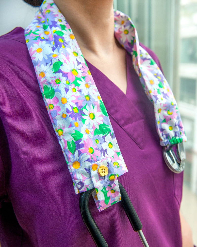 [Australia - AusPower] - Floral Stethoscope Cover, Stethoscope Protective Decor Cover for Doctor Nurse 