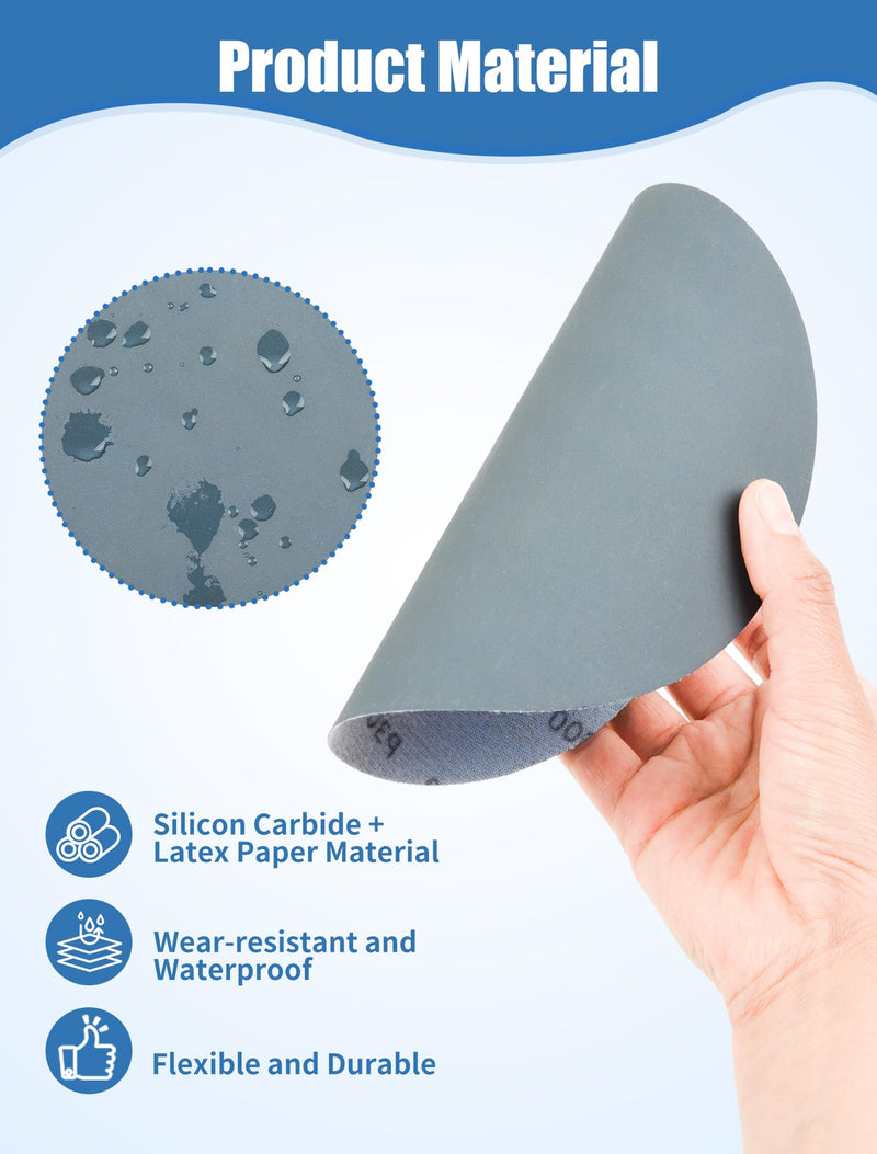[Australia - AusPower] - 180 mm Sandpaper Grit 320/400/600/800 for Wet Sanding, Pack of 20 Sanding Sheets for Car Paint Repair, Metal Polish & Wood Surfaces 0 hole, grit 320/400/600/800 