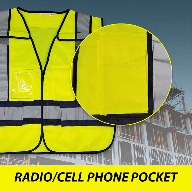 VIEWBRITE Reflective (Class 2) Sheriff Vest Lime Green - 5 Point Breakaway High Visibility Yellow Sheriff Safety Vest Medium-Large