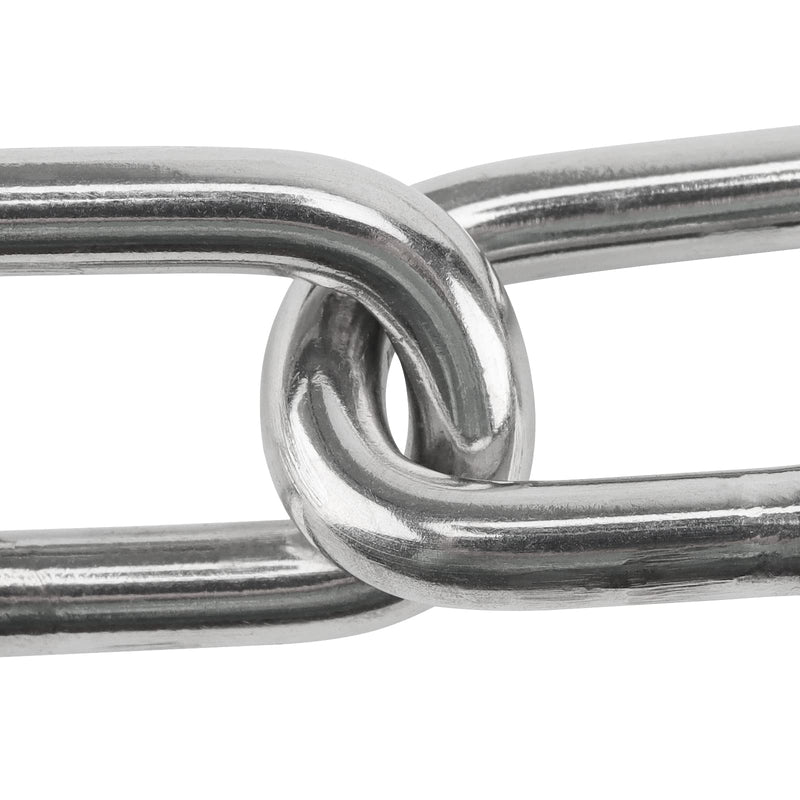 [Australia - AusPower] - 20 Feet x 5/32 Inch Stainless Steel Chain Link, Heavy Duty Chain Links, Rust Proof Coil Chain Metal Utility Chain for Clothesline, Hanging Swing, Chain Hardware, 500 lbs Work Load 