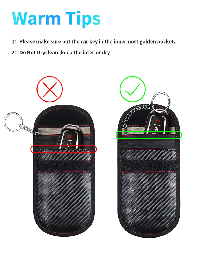 [Australia - AusPower] - Faraday Bag for Key Fob - 2 Pack Faraday Cage Protector - Car RFID Signal Blocking - Anti-Hacking Case Blocker,Anti-Theft Pouch 