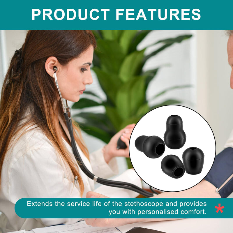 [Australia - AusPower] - Stethoscope Ear Tips Replacement for Littmann Stethoscopes - Compatible with Littman Ear Tips Replacement, Stethoscope Ear Pieces, Littmann Stethoscope Parts & Cardiology IV Parts, Small/Medium, 4 Pcs 