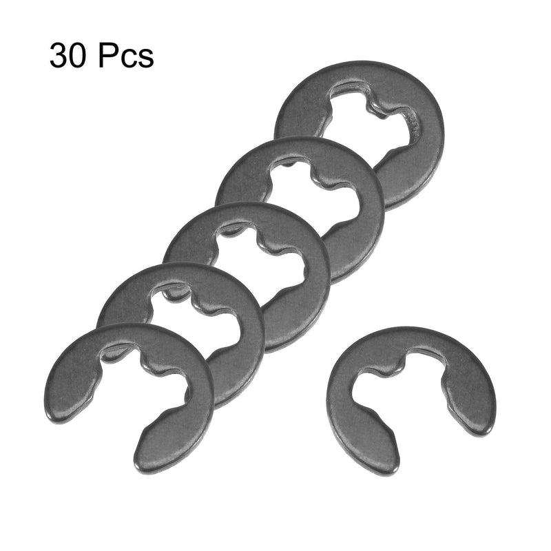 [Australia - AusPower] - uxcell E-Clip Circlip - 7mm External Retaining Shaft Snap Ring Carbon Steel Black 30pcs 