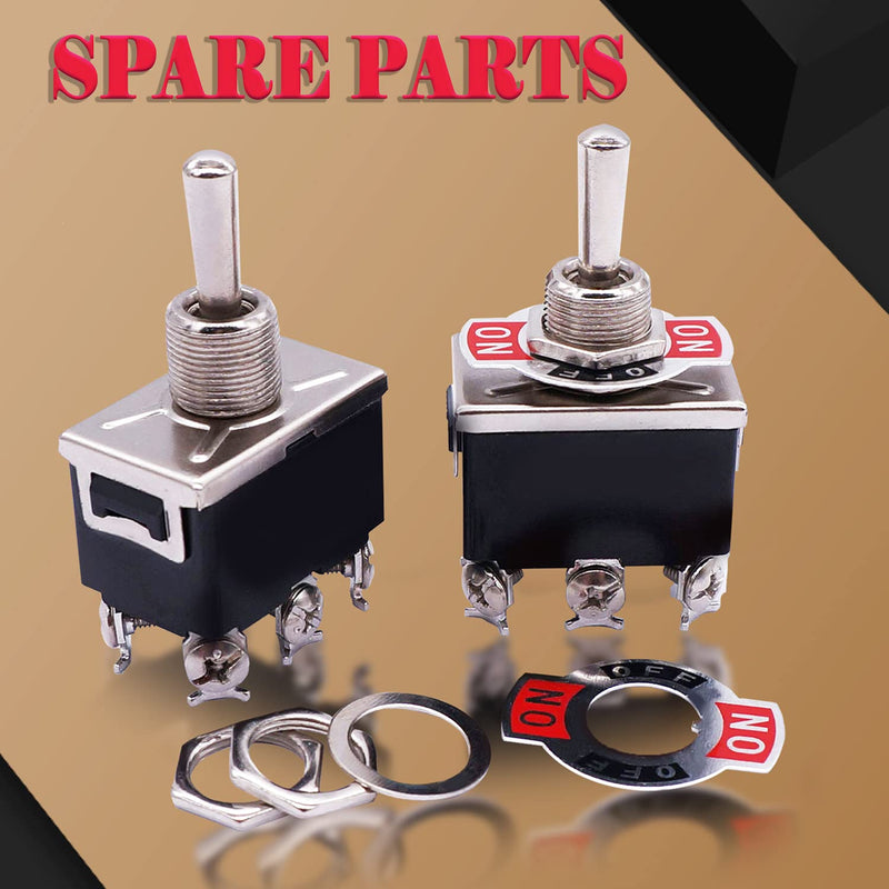 [Australia - AusPower] - Twidec/3Pcs Heavy Duty Rocker Momentary Toggle Switch 16A 250V AC DPDT 3 Position 6 Pin (ON)-Off-(ON) Switch with Metal Bat Waterproof Boot Cap Cover Ten-223-B223 Momentary 6 Pin (ON)-OFF-(ON) 