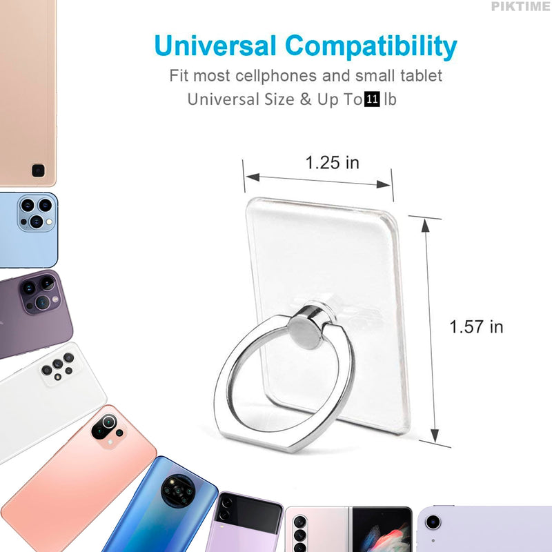 [Australia - AusPower] - Cell Phone Ring Holder Finger Kickstand - 4Pcs Cell Phone Case Ring Stand 360 Rotation Phone Holder Clear Popsockets with Finger Ring - iPad Kickstand for Phone Case Compatible to iPhone Samsung 