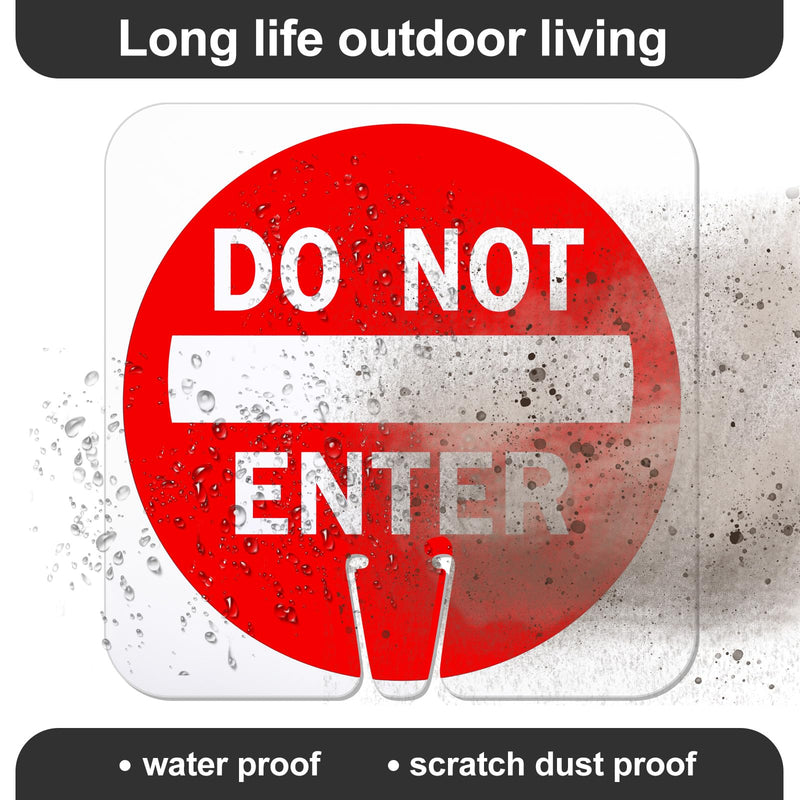 Geetery 6 Pcs Do Not Enter Cone Traffic Sign 12 x 12 Inches Warning Sign Red and White Double Sided for Street Road Barricade Outdoor Weather Resistant Construction