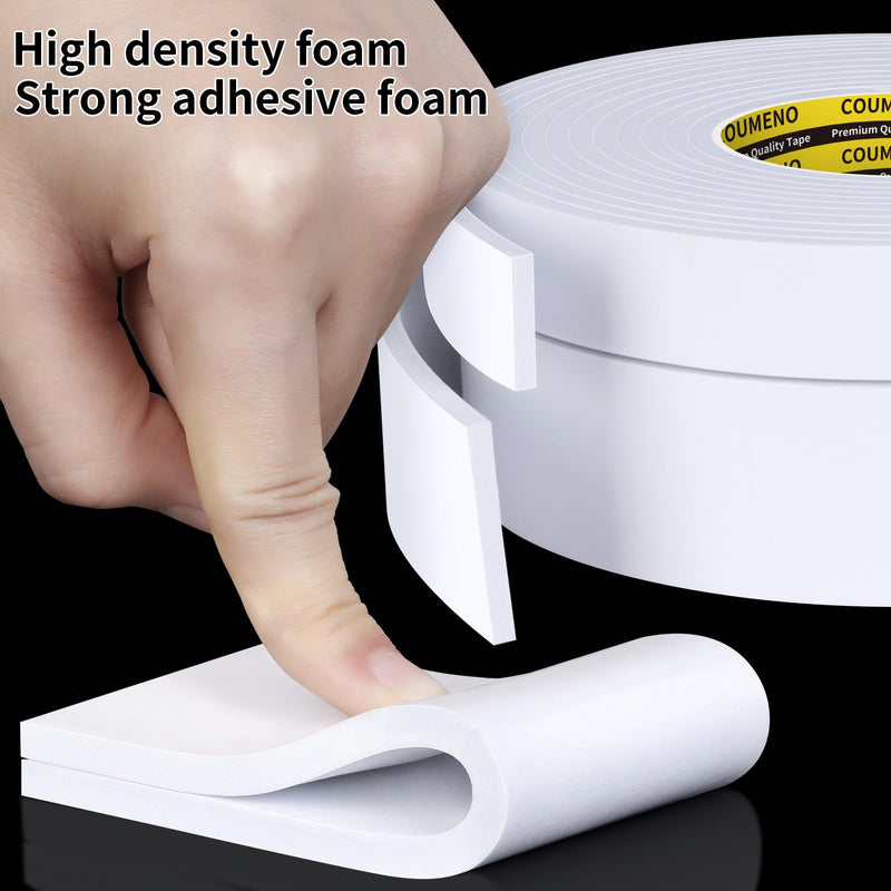 Single-Sided Adhesive EVA Foam Tape 2in x 9.84FT,White Foam Weather Stripping,Door Seal & Window Insulation Tape,Waterproof Sound Proof Seal Strip for Doors,Windows,Garage Door/Gap Sealing 2in x 16.4FT White