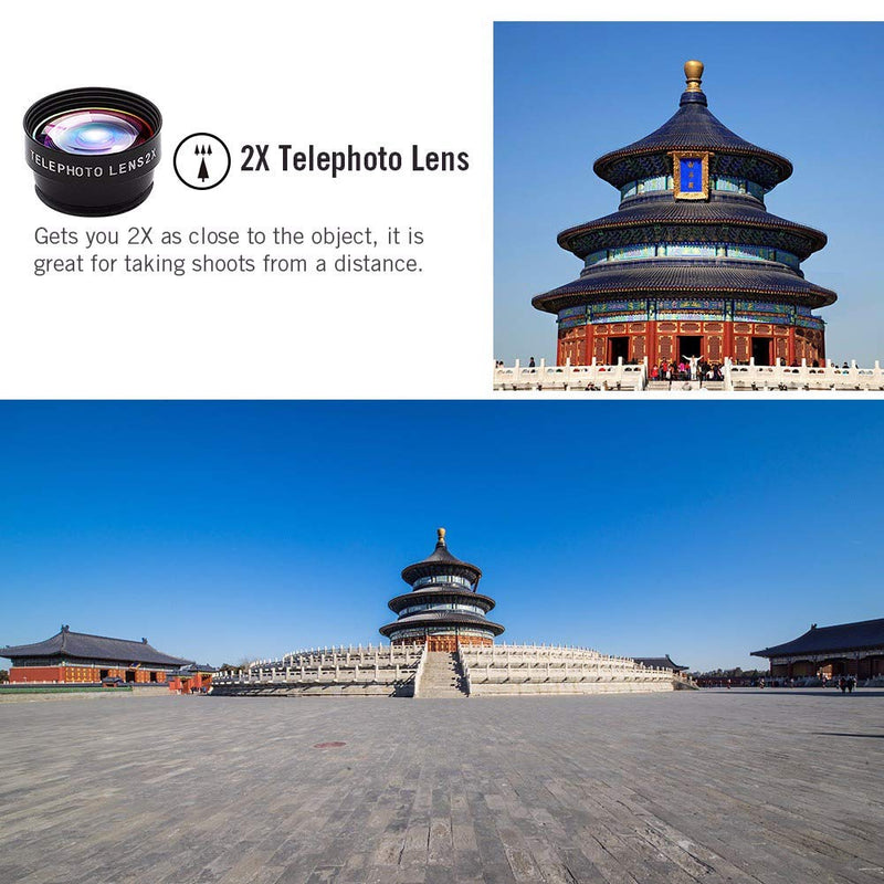 [Australia - AusPower] - Upgraded Phone Camera Lens Kit (5 in 1) - Macro Lens+Super Wide Angle Lens+Telephoto Zoom Lens+198 Fisheye Lens+CPL for iPhone, Pixel, Samsung, Android, Smartphones 5 in 1 