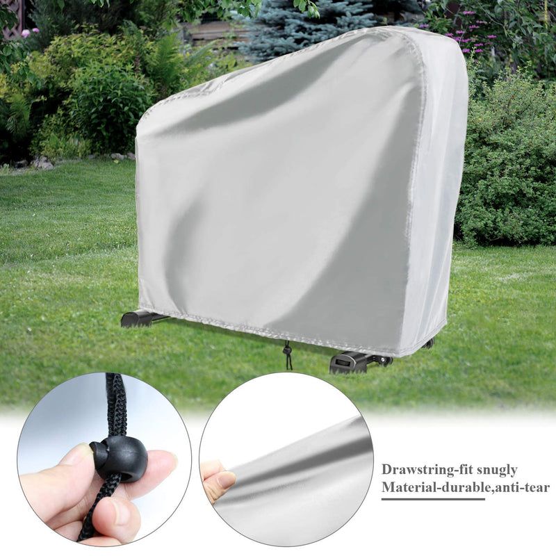 Exercise Bike Cover, Upright Cycling Protective Stationary Bike Covers Outdoor Storage Waterproof Dustproof Bicycle Cover Ideal for Indoor and Outdoor Fitness(Silver) Silver 48"L x 23"W x 56"H