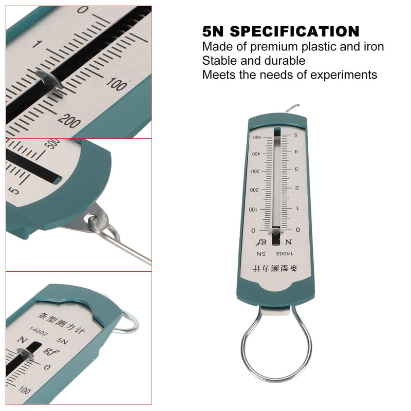 [Australia - AusPower] - HAOHIZE Spring Force Meter, Pack of 4 Spring Force Gauge 5N Precise Portable Bar Force Meter for Physical-Mechanical Experiments 