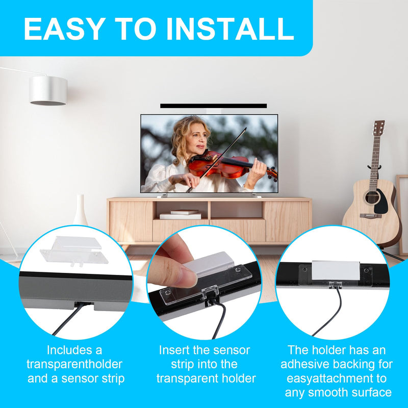 Sensor Strip for Wii, Wired Infrared Sensor Bar for Wii U, Compatible with Nintendo Wii & Wii U, with 2M USB Port and Stand, Plug and Play