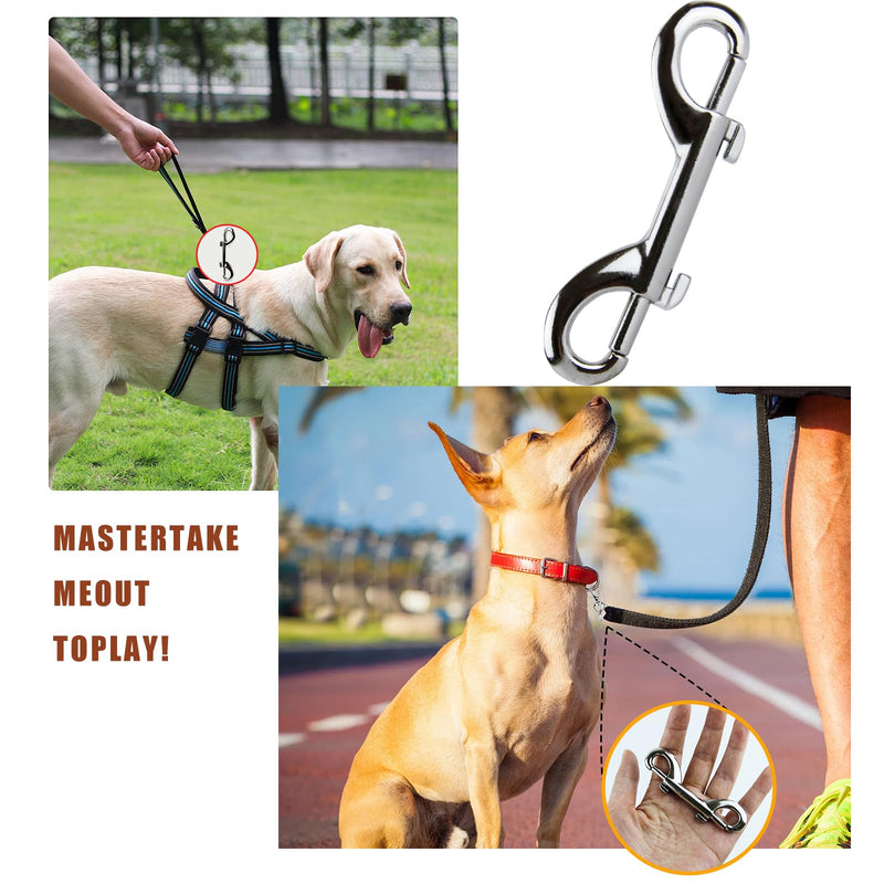 6 PCS Double Ended Bolt Snaps Hooks Metal Alloy Double Trigger Clips Home Pet Accessory Sling Feed Buckets Heavy-Duty Trigger Snaps for Linking Key Chain Dog Leash Collar (4.7 Inch)