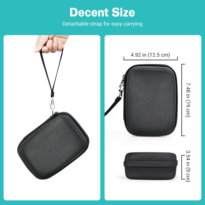 [Australia - AusPower] - ProCase Carrying Case for Portable Nebulizer Travel, Handheld Nebulizador Machine for Adults Kids, Hard Organizer Holder Storage Bag with Pocket for Chamber Inhaler Spacer Asthma Medicine Kits -Black Black 