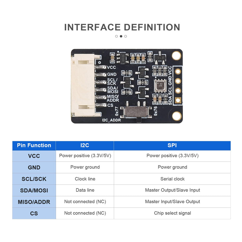 [Australia - AusPower] - BME688 Environmental Sensor, AI-Enhanced, Monitors Temperature, Humidity, Pressure & Gas, I2C/SPI, 3.3V/5V Compatible for Raspberry Pi, Arduino, ESP32 with AI Function 