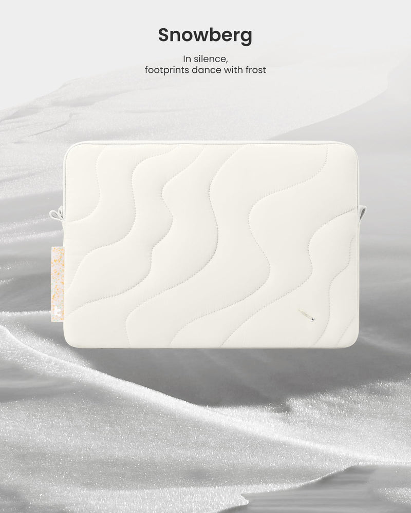 [Australia - AusPower] - tomtoc 360 Protective Puffy Laptop Sleeve for 15-inch MacBook Air M3/A3114 2024, M2/A2941 2023, 15-inch Surface Laptop 6/5/4/3, Quilted Puffer Bag Soft Lightweight Shockproof Laptop Case, Snowberg 15-inch for MacBook Air 