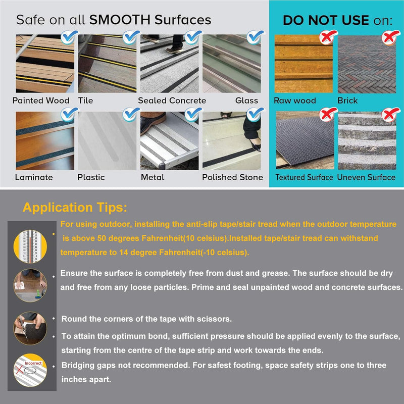 Anti Slip Tape, Griptape, Transparent Grip Tape Non-Slip Adhesive Tape Indoor/Outdoor Stair,Tubs, Boats, Safety Grip Tape Non Skid Roll for Stair Steps (#03Clear with Glow in Dark, 2 Inch x 35 Feet) #03Clear with Glow in Dark