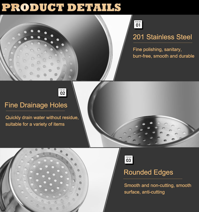 [Australia - AusPower] - 2024 Stainless Steel Sieve Basket in Swan Shape, 2 Pieces Sink Strainer Multi-Functional Drain Basket, Kitchen Drain Basket, Strainer Stainless Steel, for Filtering Kitchen Waste and Washing 