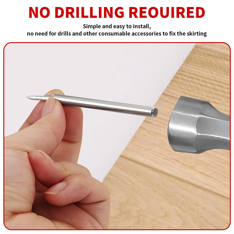 [Australia - AusPower] - 300pcs Double Head Skirting Thread Seamless Nail Double Head Nails Double Side Nails With 3 Installation Barrels for Skirting Seamless Nails Double-Head Screw Solid Wood Baseboard Screws 