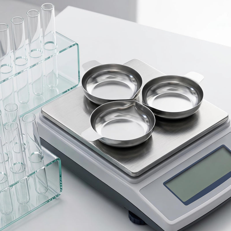 TOYANDONA Stainless Steel Weighing Trays, 3 Pieces, Small Scale Bowls for Jewellery, Baked Goods and Kitchen Spices, Non-Slip and Wear-Resistant, Silver