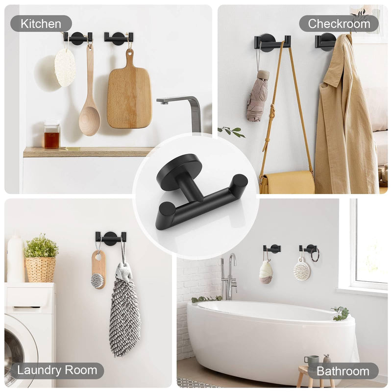 5 Pieces Towel Bar Set Matte Black Bathroom Hardware Accessories Set Stainless Steel Towel Racks Set for Bathroom,Wall Mounted 23.6 Inch Bathroom Hardware Set 5 Pieces