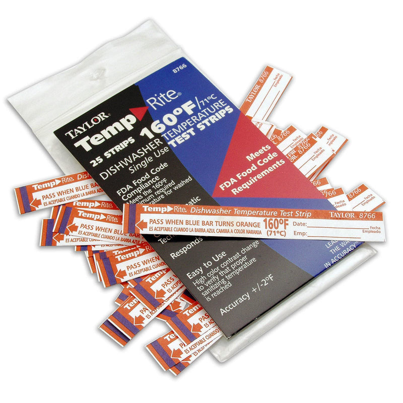 [Australia - AusPower] - Taylor 8766 Dishwasher Test Strips 160 Degree- Temp-Rite 