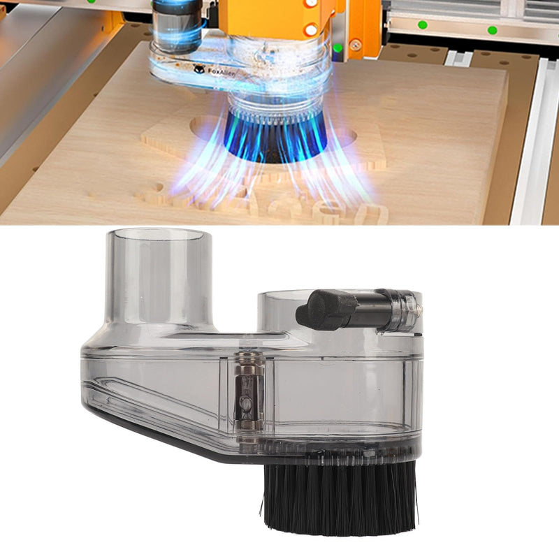 CNC Woodworking Dust Cover Shoe 52mm Diameter Transparent Dust Shoe with 38mm Hose Connector for Dust Extraction Accessories for CNC Router