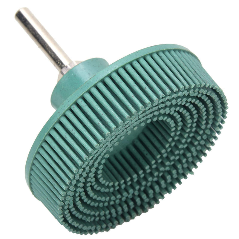 [Australia - AusPower] - Bristle Polishing Brush, 3 Inch Bristle Disc, Emery Rubber Grinding Brush, Deburring Polishing Sanding Disc for Fine Metal Bristle Discs (Green) Green 