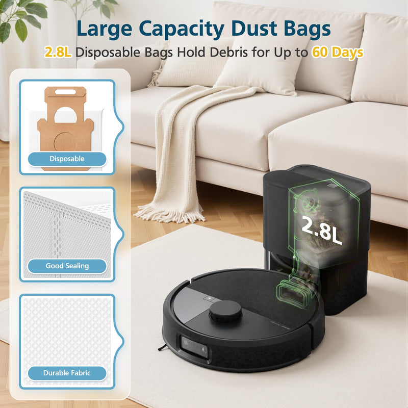 [Australia - AusPower] - 19-Pack Replacement Parts for iRobot Roomba Plus 504 Vac & Roomba Max 705 Vac Robot Vacuum, 504/705 Accessories Kit Include 2 Roller Brushes, 6 Dust Bags, 4 Filters, 6 Side Brushes, 1 Cleaning Brush 
