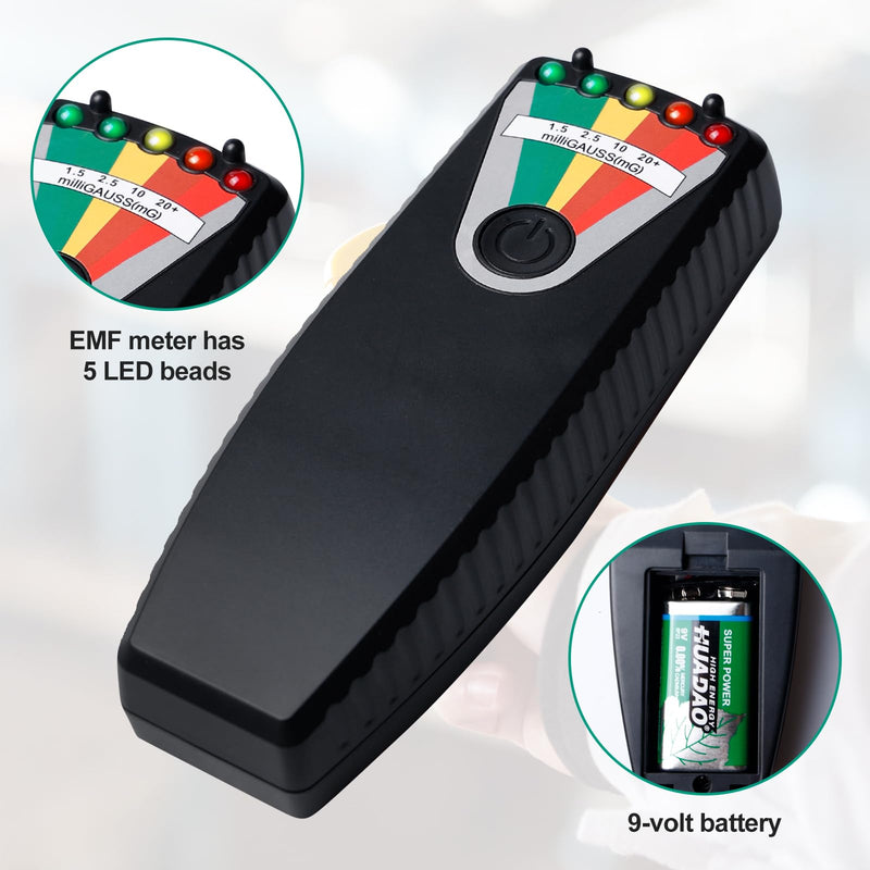 K2 EMF Meter Magnetic Field, K2 EMF Meter, Radiation Detector Portable, Ghost Hunting Detector, Handheld EMF Meter, LED EMF Meter Magnetic Field for Home, Office & Outdoor Inspections, 50 Hz - 20,000