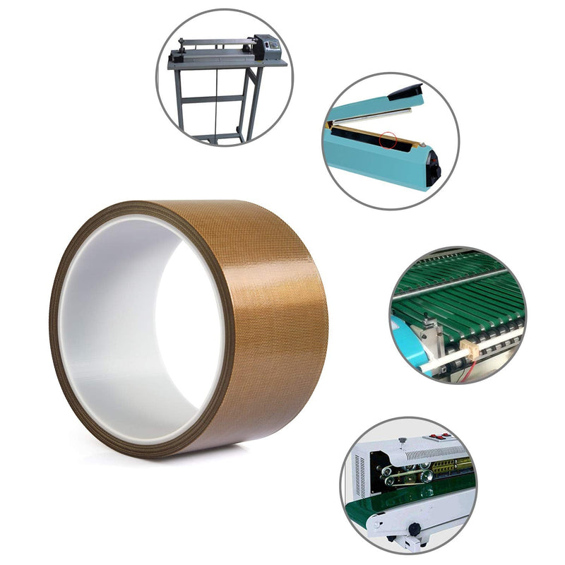Gdrtwwh High Temperature Tape for Vacuum Sealer Machine,Hand Impulse Sealers-Teflon Tape for Vacuum Sealer & Hand Impulse Sealers, Wood, Drawer, Cabinet, Furniture (2 inch x 33 Feet x 0.13mm) 2 inch x 33 Feet x 0.13mm