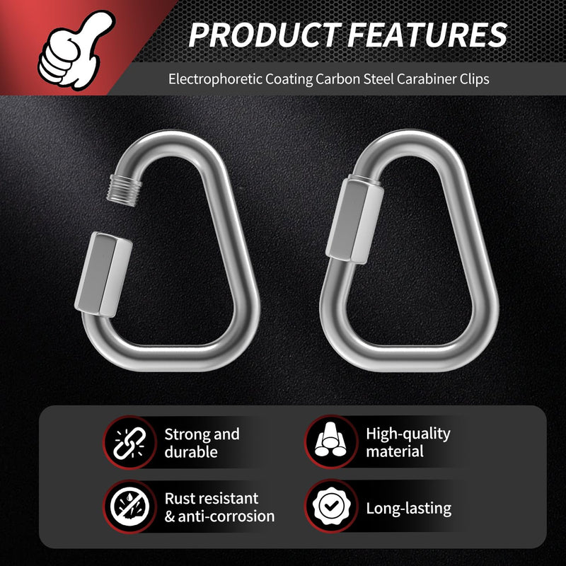 [Australia - AusPower] - 1.42 Inch Delta Quick Links 1/8 Inch 316 Stainless Steel Triangle Locking Quick Connector, M3.5 Quick Link Chain Heavy Duty Chain Connector - 6 Pack, 330lbs Capacity 1.42 Inch, 6 Pack 