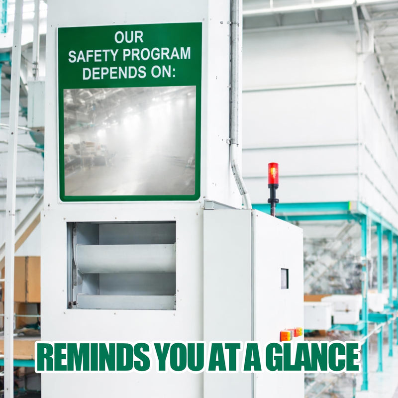 Safety Mirror Sign for Workplace - "Our Safety Program Depends on You" Industrial Workplace Message Sign with Acrylic Mirror, Wall Mounted 16" x 19" Our Safety Program Depends on