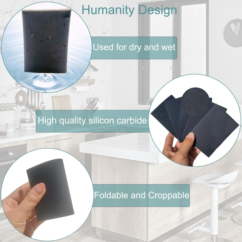 [Australia - AusPower] - 20 PCS 3 x 4 Inch 600 Grit Sanding Sponge, Ultra Fine Sanding Sponges Pads, Soft Foam Hand Sander Block Wet Dry Sandpaper for Model Drywall Metal Wood Furniture Polishing 