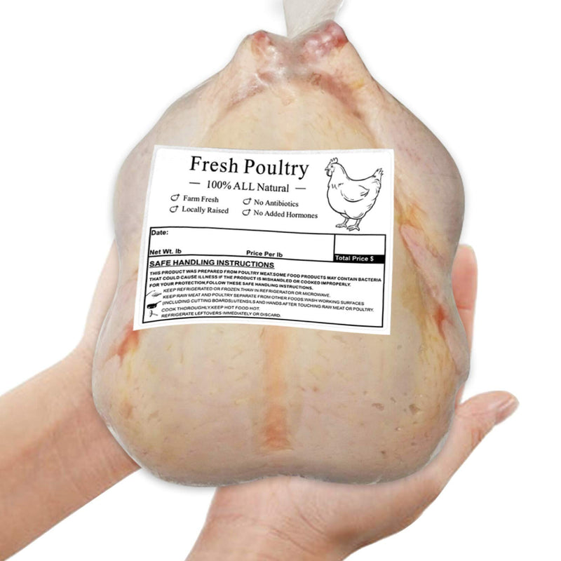 [Australia - AusPower] - Poultry Freezer Labels,4x3 Inch with Handling Instructions Exemption,50 Pcs Hen Label 