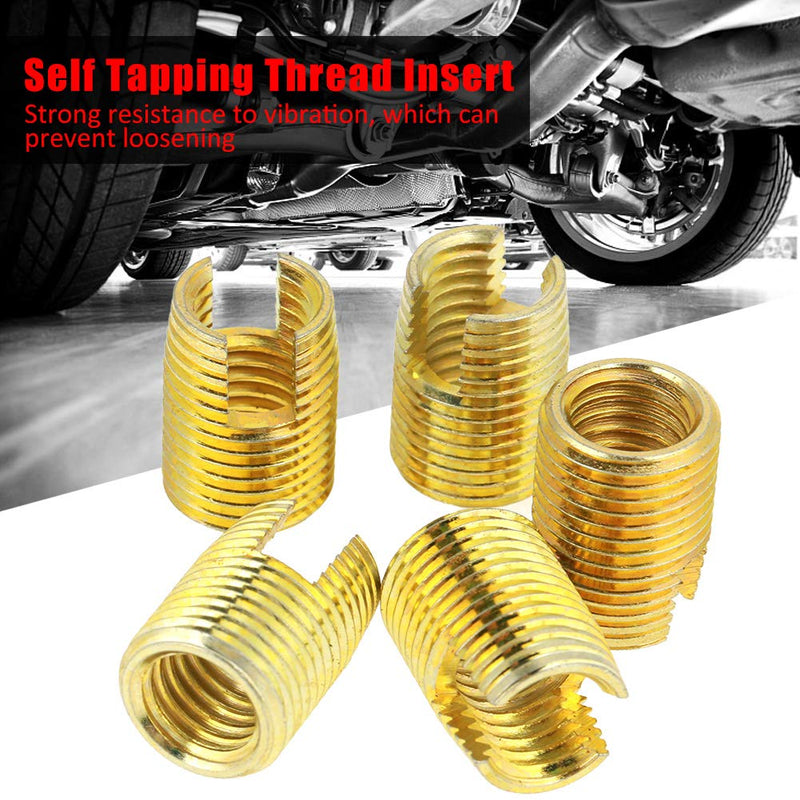 [Australia - AusPower] - Self Tapping Inserts Threaded Inserts Kit, to Self Tapping Threaded Inserts, 50pcs Brass Slotted Thread Inserts, Self Tapping Thread Slotted Inserts Pressed into Holes 