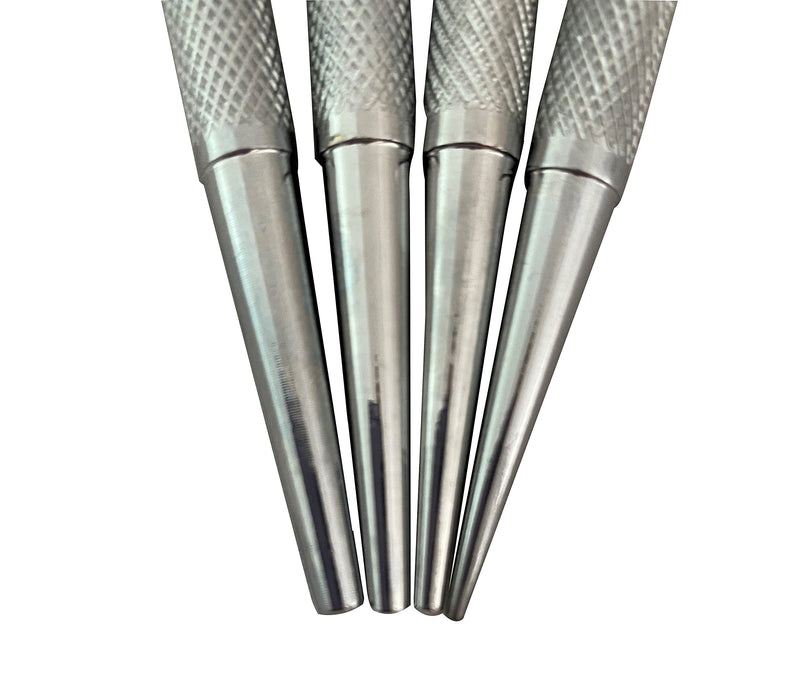 4 Piece Nail Punch Set (0.8mm, 1.6mm, 2.4mm and 3.6mm)