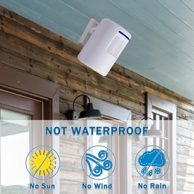 Seanme Motion Sensor Alarm, Wireless Driveway Alarm, Home Security Business Detect Alert with 4 Sensor and 1 Receiver,38 Chime Tunes - LED Indicators for Indoor Use 1 alarm + 4 sensors
