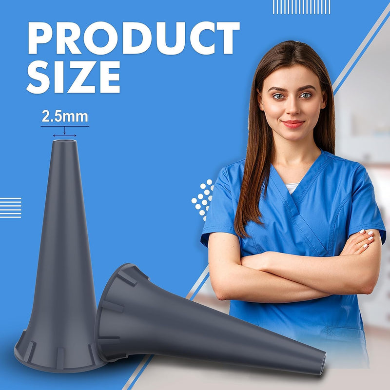 [Australia - AusPower] - 4mm & 2.5mm Otoscope Ear Specula Tips Compatible with welcelln, K.a.w.e, Ries-TER and H.e.i.n.e Otoscopes Disposable Each Size Pack of 100 