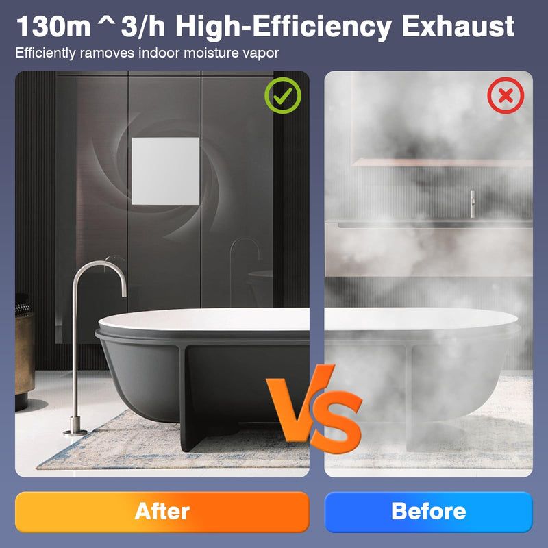 Bathroom Exhaust Fan,6 Inch Small Compact Window Exhaust Fan,Wall Mount Plug In Duct Free Ventless Vent Fan for Bath, Kitchen, Garage,56 CFM Airflow,Quiet 1.5 Sones,Anti-Backflow,Energy-Efficient 6 Inch